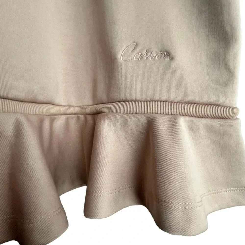 CARVEN Technical Jersey Ruffled Hooded Tunic Dress Size Medium Blush Pink - Picture 5 of 9